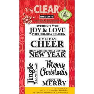 Hero Arts - Poly Clear - Christmas - Clear Acrylic Stamps - Joy and Love