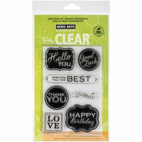 Hero Arts - Poly Clear - Clear Photopolymer Stamps - Chalkboard Style Messages