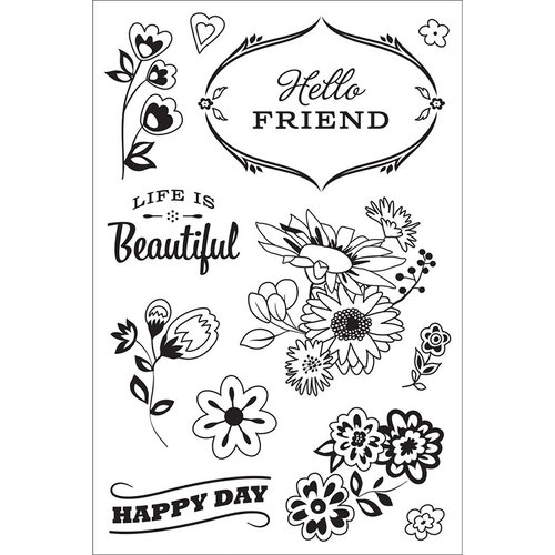 Hero Arts - BasicGrey - Clear Acrylic Stamps - Good Day