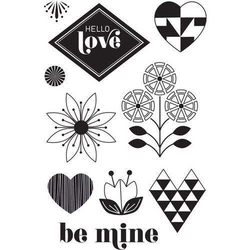 Hero Arts - BasicGrey - JAdore Collection - Clear Acrylic Stamps - Hello Love