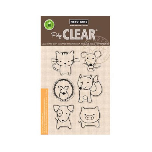 Hero Arts - Poly Clear - Clear Acrylic Stamps - Playful Animals