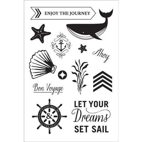 Hero Arts - BasicGrey - Adrift Collection - Clear Acrylic Stamps - Set Sail