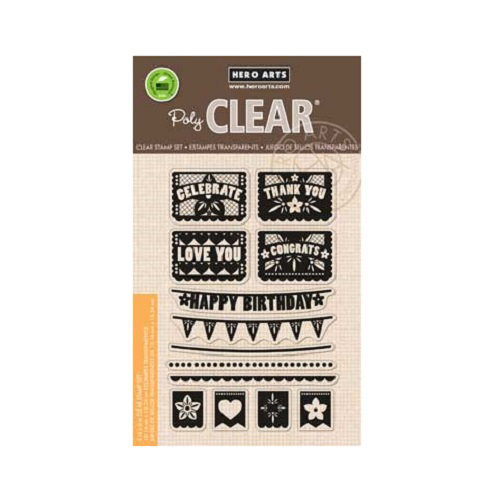 Hero Arts - Poly Clear - Clear Acrylic Stamps - Papel Picado - Banners