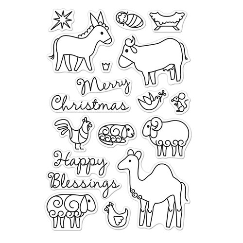 Hero Arts - Poly Clear - Christmas - Clear Acrylic Stamps - Animal Blessings