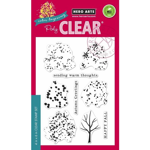 Hero Arts - Poly Clear - Christmas - Clear Photopolymer Stamps - Color Layering Fall Trees