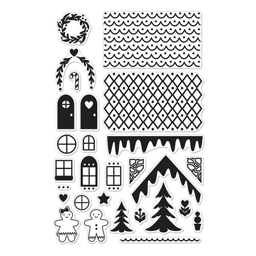 Hero Arts - Lia Griffith Collection - Christmas - Clear Acrylic Stamps - Make a Gingerbread House