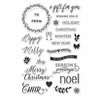 Hero Arts - Lia Griffith Collection - Christmas - Clear Photopolymer Stamps - Happy Merry Messages