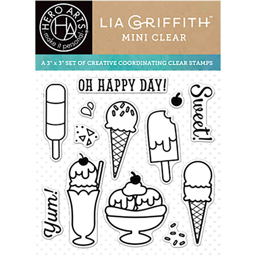 Hero Arts - Lia Griffith Collection - Clear Acrylic Stamps - Oh Happy Day