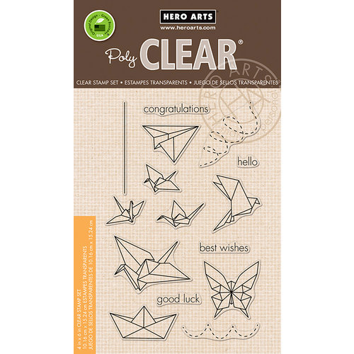 Hero Arts - Trend Collection - Clear Acrylic Stamps - Origami Animals