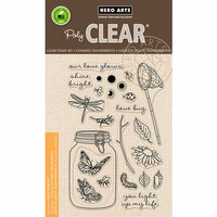 Hero Arts - Critters Collection - Clear Photopolymer Stamps - Mason Jar Bugs
