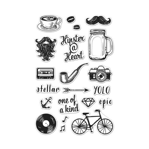Hero Arts - Trend Collection - Clear Acrylic Stamps - Hipster At Heart