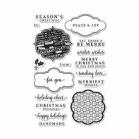 Hero Arts - Christmas - Clear Acrylic Stamps - Holiday Messages and Tags