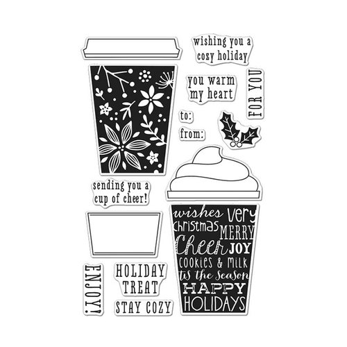 Hero Arts - Christmas - Clear Acrylic Stamps - Coffee Cup Tags