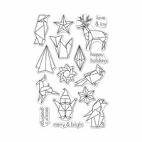 Hero Arts - Christmas - Clear Photopolymer Stamps - Origami Happy Holidays