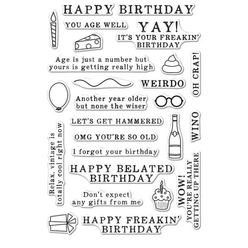 Hero Arts - Everyday Collection - Clear Photopolymer Stamps - Irreverent Birthday Messages