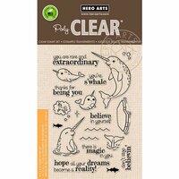 Hero Arts - Clear Acrylic Stamps - Believe In Yourself Narwhal