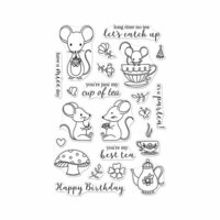 Hero Arts - Clear Photopolymer Stamps - Mouse Tea Party