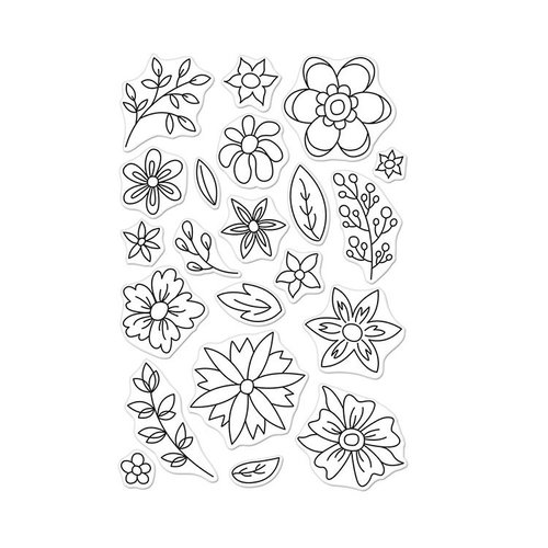 Hero Arts - Clear Photopolymer Stamps - Flowers for Coloring