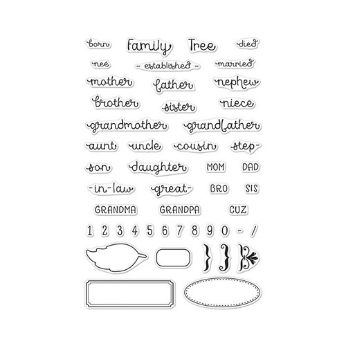 Hero Arts - Clear Photopolymer Stamps - Family Tree Words
