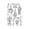 Hero Arts - Clear Photopolymer Stamps - Hang In There Potted Plants
