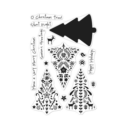 Hero Arts - Christmas - Clear Photopolymer Stamps - Color Layering Nordic Tree