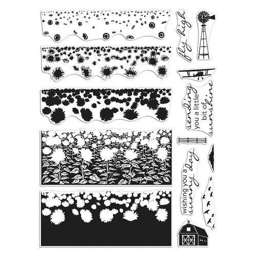 Hero Arts - Clear Photopolymer Stamps - Sunflower Field HeroScape