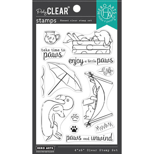 Hero Arts - Clear Photopolymer Stamps - Lounging Pups