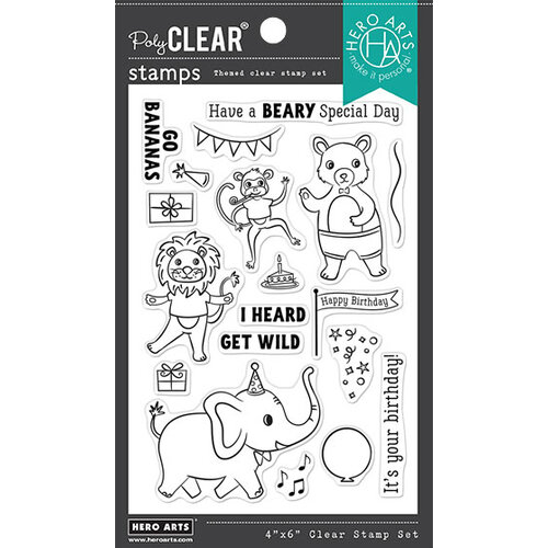 Hero Arts - Clear Photopolymer Stamps - Party Animals