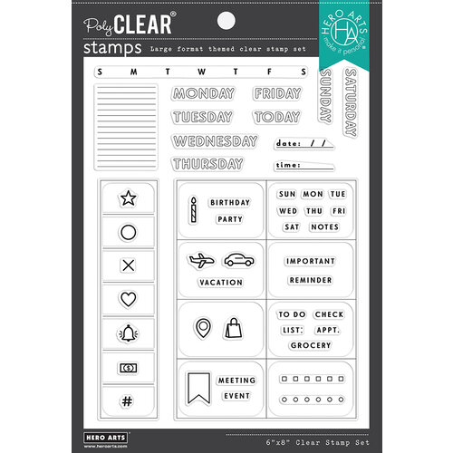 Hero Arts - Clear Photopolymer Stamps - Weekly Planner
