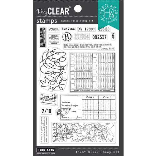Hero Arts - Clear Photopolymer Stamps - Vintage Map And Ledger