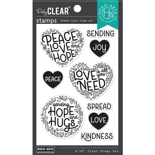 Hero Arts - Clear Photopolymer Stamps - Peace And Love