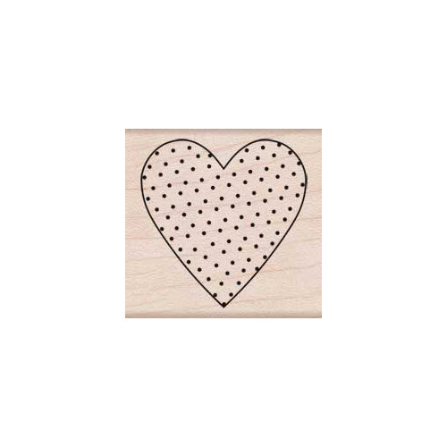 Hero Arts - Woodblock - Wood Mounted Stamps - Polka Dot Heart