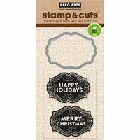 Hero Arts - Christmas - Die and Clear Acrylic Stamp Set - Christmas Tags