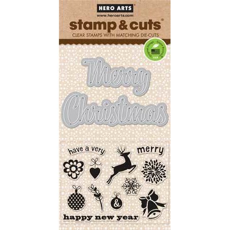 Hero Arts - Christmas - Die and Clear Acrylic Stamp Set - Fancy Cut Christmas