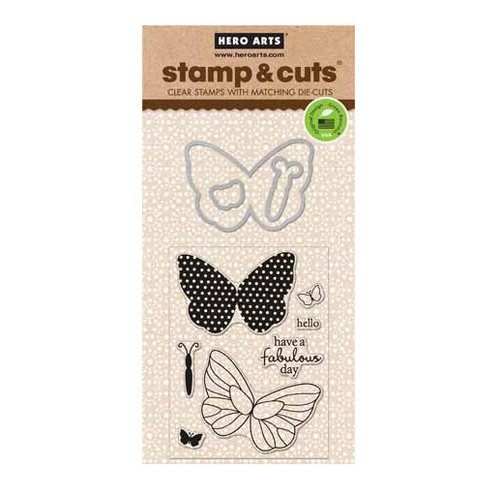 Hero Arts - Die and Clear Acrylic Stamp Set - Butterfly