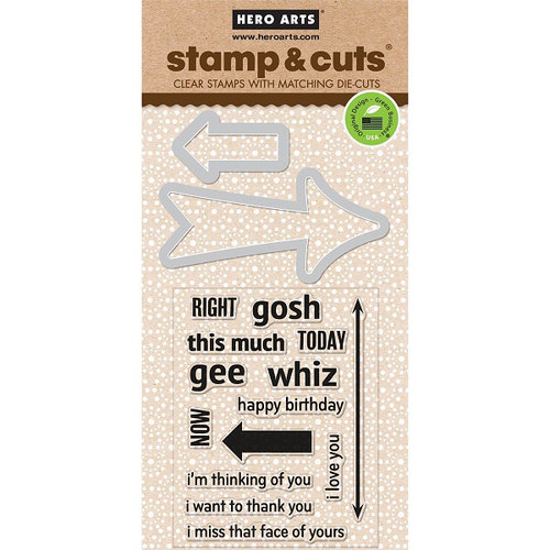 Hero Arts - Operation Write Home - Die and Clear Acrylic Stamp Set - Arrow Messages