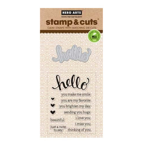 Hero Arts - Die and Clear Photopolymer Stamp Set - Hello