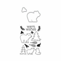 Hero Arts - Lia Griffith Collection - Christmas - Die and Clear Acrylic Stamp Set - Winter Bear