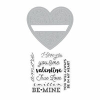 Hero Arts - 2016 Valentines Collection - Die and Clear Acrylic Stamp Set - Floral Heart
