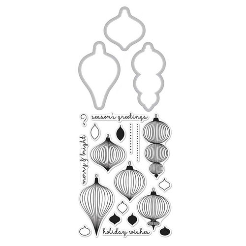 Hero Arts - Christmas - Die and Clear Photopolymer Stamp Set - Ornaments