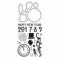 Hero Arts - Die and Clear Acrylic Stamp Set - Happy New Year