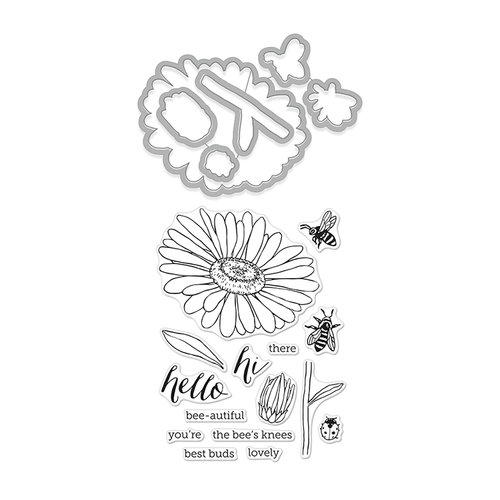 Hero Arts - Die and Clear Photopolymer Stamp Set - Daisy and Bugs