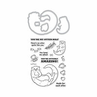 Hero Arts - Die and Clear Photopolymer Stamp Set - Otter Family