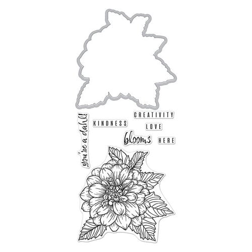 Hero Arts - Die and Clear Photopolymer Stamp Set - Hero Florals - Dahlia