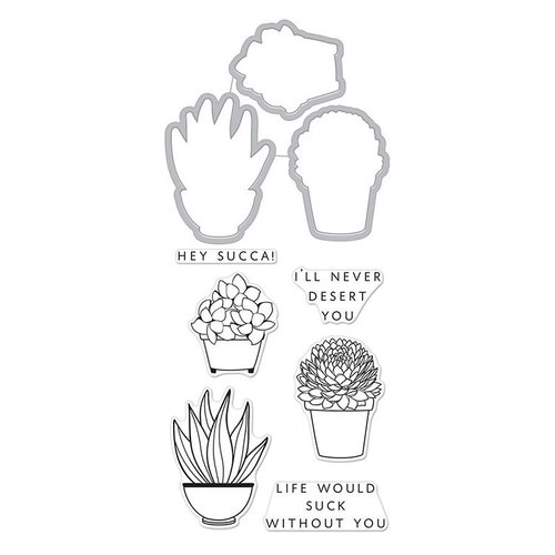 Hero Arts - Die and Clear Photopolymer Stamp Set - Hero Florals - Succulent