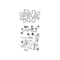 Hero Arts - Die and Clear Photopolymer Stamp Set - Christmas Squirrels