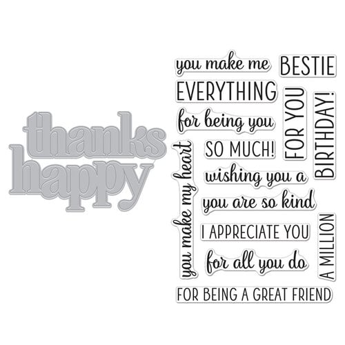 Hero Arts - Die and Clear Photopolymer Stamp Set - Happy Thanks