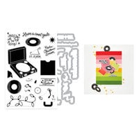 Hero Arts - Vintage Vinyl Collection - Die and Clear Photopolymer Stamp Set - Feeling Festive