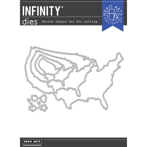 Hero Arts - Infinity Dies - Nesting United States Map