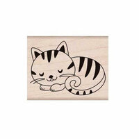 Hero Arts - Friendly Critters Collection - Woodblock - Wood Mounted Stamps - Sleeping Kitty